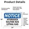 Signmission Hydrogen Sulfide H2S Lethal Gas OSHA Notice Sign, Vinyl Decal, 24in W x 18in L, 2PK OS-2PACK-NS-D-1824-L-13581 - alternate 3